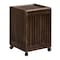 Homeroots Espresso Solid Wood Rolling Laundry Hamper With Lid 380047 - alternate 1