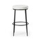 Homeroots 31" White and Black Fabric and Metal Backless Bar Height Bar Chair 632465 - alternate 3