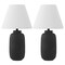 Jonathan Y Elinore 24.5" Minimalist Scandinavian Resin/Iron Ginger Jar LED Table Lamp, Matte Black, 2PK JYL5603A-SET2 - alternate 3