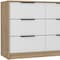 Homeroots 42" White and Natural Six Drawer Double Dresser 544053 - alternate 4