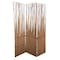 Homeroots 69" Brown Wood and Metal Folding Three Panel Screen Room Divider 348672 - alternate 1