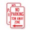 Signmission No Parking Tow Away Zone with Left Arrow, 12'' X 18'' 2 Signs, Heavy Gauge Aluminum, 2PK A-1218-2PACK-23610 - alternate 1