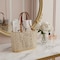 Homeroots 11" Clear And Gold Faux Crystal And Metal Handbag Shaped Magazine Holder 628133 - alternate 4