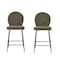 Homeroots Set of Two 26" Green and Black Fabric and Metal Counter Height Bar Chairs, 2PK 716229 - alternate 3