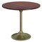 Homeroots 36" Walnut and Brass Solid Wood and Iron Pedestal Base Round Top Dining Table 640686 - alternate 1