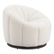 Homeroots 36" Cream And Black Faux Shearling And Upholstered Barrel Chair 564971 - alternate 1