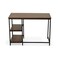 Homeroots 42" Chestnut and Black Solid Wood and Metal Computer Desk 516425 - alternate 6