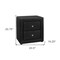Homeroots 21" Black Wood Two Drawer Nightstand 489774 - alternate 3