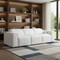 Homeroots 104" White Top Grain Leather Reclining Metal USB Sofa 720390 - alternate 4