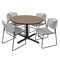 Regency Round Cain Breakroom Table W/ 4 Zeng Stack Chairs, 48 in W, 48 in L, Noble Oak TB48RNDNO44GY - alternate 1