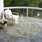 Homeroots 8' Green And Gray Round Abstract Washable Indoor Outdoor Area Rug 605550 - alternate 2