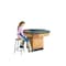 Diversified Spaces Octagon Workstation, Oak, Wood Frame, 56 in W, Black/Red 1516KF - alternate 1