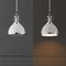 Jonathan Y Homer 10" 1-Light Modern Industrial Metal LED Dome Pendant, White/Chrome JYL9535C - alternate 4