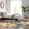 Homeroots 8' Black And Gray Round Floral Washable Indoor Outdoor Area Rug 610969 - alternate 4