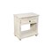 Homeroots 28" White Solid Wood Distressed One Drawer Nightstand 555413 - alternate 6
