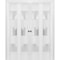 Sartodoors Sliding Closet Double Bi-fold Doors, Lucia 4070 White Silk with Frosted Glass, Sturdy Tracks Moldin LUCIA4070DBF-WS-96 x 84 (4* 24x84) - alternate 1