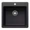 Blanco Liven SILGRANIT 21in Single Bowl Dual Mount Kitchen Sink - Coal Black 443226 - alternate 1
