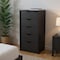Homeroots 18" Black Charcoal Manufactured Wood Five Drawer Tall and Narrow Dresser 518181 - alternate 2