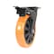 Vestil Polyurethane Swivel With Total Brake Caster 8 In. Diameter x 2 In. Width 902 lb Orange/Black CST-BN-8X2PUP-SWTB - alternate 1