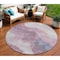 Homeroots 8' Mauve And Pink Round Abstract Washable Indoor Outdoor Area Rug 611383 - alternate 3