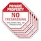 Signmission Private Property No Trespassing Vio, 10 inch X 10 inch, Aluminum Metal Signs, 5PK OC-A-5Pack-10-167 - alternate 1