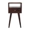 Homeroots 22" Walnut Solid Wood Square One Drawer Nightstand 651539 - alternate 5