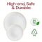 Smarty Had A Party 7.5" White with Gold Rim Organic Round Disposable Plastic Appetizer/Salad Plates (120 Plates), 120PK 937WHG-CASE - alternate 5