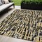 Homeroots 5' X 8' Black Gold And Ivory Abstract Washable Indoor Outdoor Area Rug 602546 - alternate 1