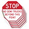 Signmission Stop No Semi Trucks Beyond This Poi, 4 inch X 4 inch, Vinyl Decal, 5PK OC-D-5PACK-4-291 - alternate 1