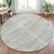 Homeroots 8' Sage And Ivory Round Striped Washable Indoor Outdoor Area Rug 631559 - alternate 6