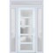 Vdomdoors Front Exterior Prehung FiberGlass Door Frosted Glass / Manux 8002 White Silk / 2 Sidelight and Tran MANUX8002EXD-WS-W14+30+14 x H80+14-LH - alternate 3