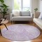 Homeroots 8' Purple And Ivory Round Geometric Washable Indoor Outdoor Area Rug 577585 - alternate 4