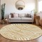 Homeroots 8' Gold And Ivory Round Animal Print Washable Indoor Outdoor Area Rug 600614 - alternate 3