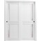 Sartodoors Sliding Closet Bypass Doors 60 x 96in, Veregio 7288 White Silk W/ Frosted Glass, Sturdy Rails VEREGIO7288DBD-WS-6096 - alternate 5