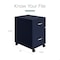 Space Solutions 14.25 in W 2 Drawer Mobile Vertical File Cabinet W/ Accessory Drawer, Navy 25936 - alternate 6