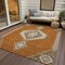 Homeroots 3' X 5' Copper Brown And Ivory Oriental Washable Indoor Outdoor Area Rug 598394 - alternate 2