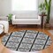 Homeroots 8' Black Ivory And Gray Round Medallion Washable Indoor Outdoor Area Rug 589328 - alternate 4