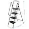 Wrightmaster 4-Step Steel Folding Step Stool (9 ft. Reach) 500 lbs. Load Capacity with Anti-Slip Pedals & Handle ZR-186130 - alternate 3