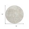 Homeroots 8' Ivory And Off White Round Abstract Washable Indoor Outdoor Area Rug 612751 - alternate 4