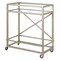Homeroots Nickel Steel And Glass Rolling Bar Cart 530452 - alternate 3