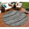 Homeroots 8' Taupe Charcoal And Ivory Round Abstract Washable Indoor Outdoor Area Rug 631259 - alternate 1