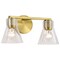 Nuvo Gianna, 2 Light Vanity, Vintage Brass Finish, Clear Glass 60/8342 - alternate 3