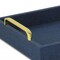 Homeroots Navy Blue Linen and Wooden Tray 401794 - alternate 4