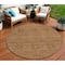 Homeroots 8' Copper Beige And Taupe Round Floral Washable Indoor Outdoor Area Rug 582268 - alternate 1
