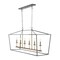 Jonathan Y Pagoda 49" 6-Light Classic Traditional Metal Linear Cage Lantern LED Pendant, Gray/Brass Gold JYL7439F - alternate 1