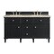 James Martin Vanities Lorelai 60" Double Vanity, Black Onyx, w/ 3 CM Tajnar Eclos Top 424-V60D-BKO-3TJR - alternate 1