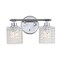 Jonathan Y Spaulding Vintage 13" 2-Light Iron/Chevron Pattern Glass Farmhouse Cottage LED Vanity Light, Chrome JYL3549A - alternate 7