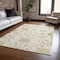 Homeroots 5' X 8' Ivory Green And Tan Floral Washable Indoor Outdoor Area Rug 605212 - alternate 3