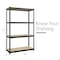 Space Solutions 1000 Riveted Steel Shelving 4-Shelf Unit, 12D x 30W x 48H, Black 22540 - alternate 4