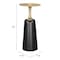 Homeroots 26" Gold and Black Aluminum and Iron Round Pedestal End Table 572177 - alternate 3